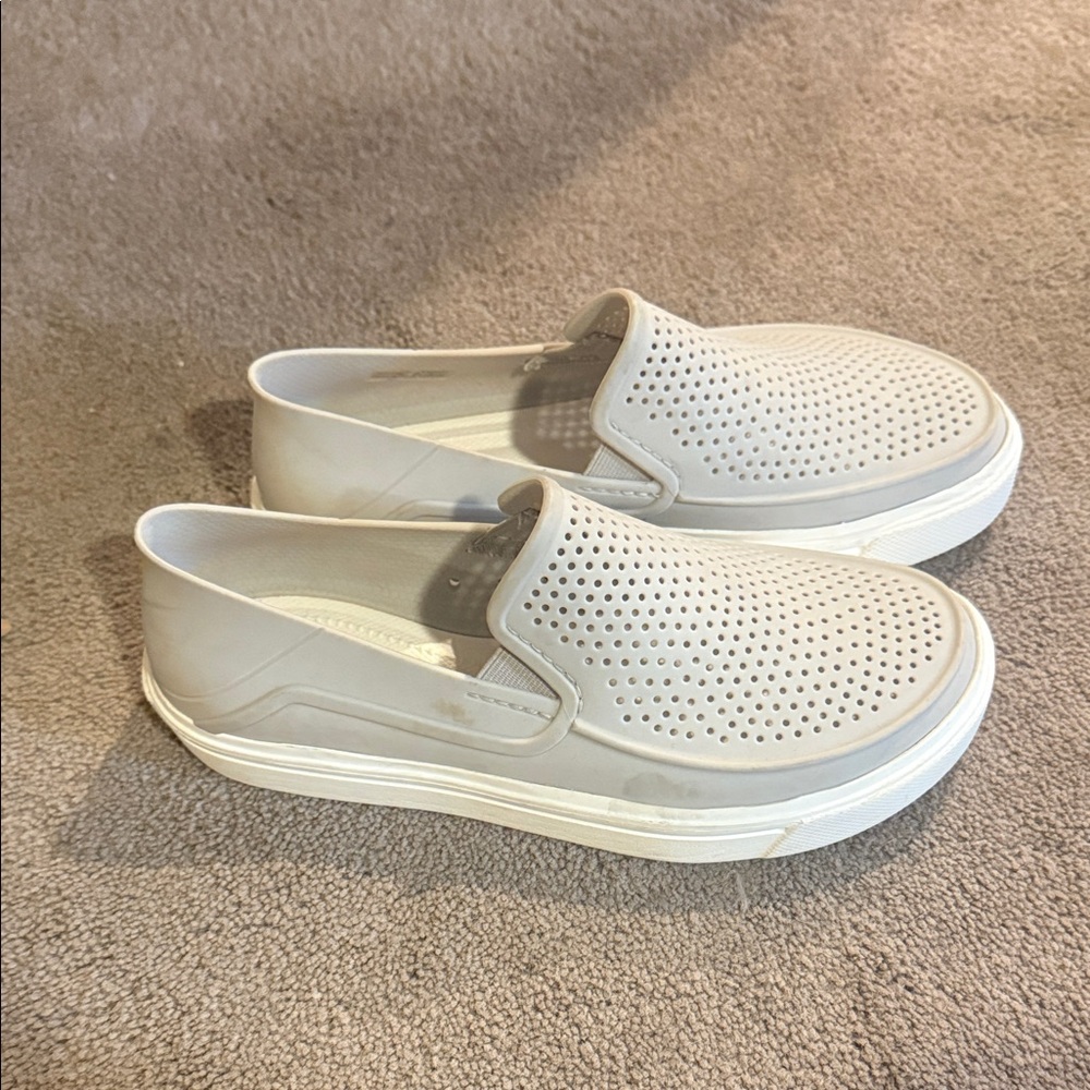 Gray Crocs Perforated Slip-On Sneakers